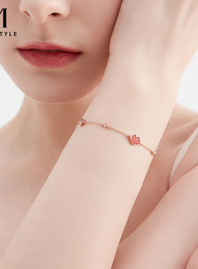 mck925银红玛瑙国风祥云手链