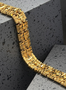 男白铜镀金星光手链高级感　