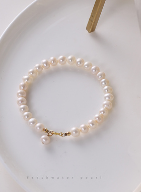 美国14K包金淡水珍珠手链