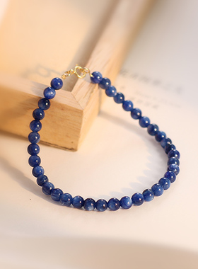 极简天然蓝晶石手链女