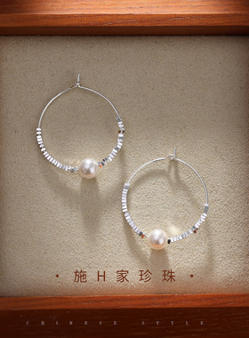 碎银子古风朱砂纯银耳环