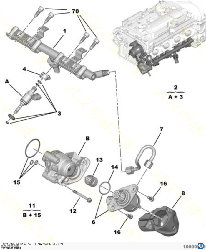 标致408 508 3008 2008雪铁龙C5 c3xr ds5ls ds6 1.6t高压汽油泵 - 图3