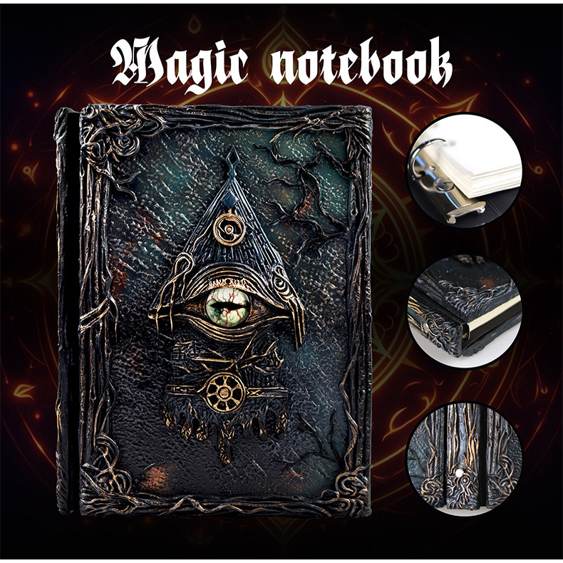 暗黑笔记复古手帐本高颜值活页可替换内芯日记手账本女孩生日礼物,淘宝优惠券,粉丝福利购,淘宝优惠卷