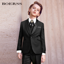 Children Suits Suit Boy Gown Flowers Boy Boy Black West Suit Handsome Host Wedding Piano out of the suit