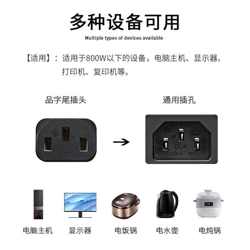 1.8米1分2粗线国标机箱电源线电脑主机一拖二显示器线 满19元包邮,淘宝优惠券,粉丝福利购,淘宝优惠卷