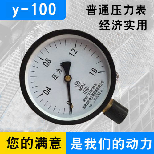 包邮普通压力表Y-100气压表水压表0-0.6/1.6/2.5/6/10/25/60MPA-图1
