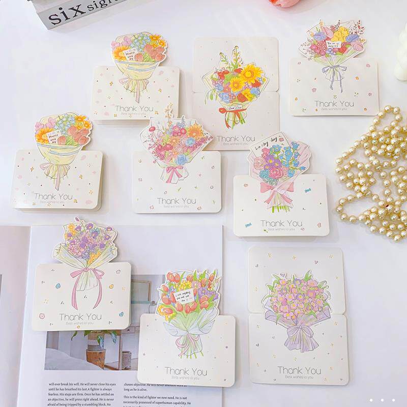 母亲节贺卡感谢卡高级感礼物diy手工制作thank you卡片生日手写信情人节送女友感恩明信片花店鲜花留言祝福卡