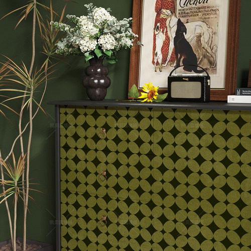 复古装饰柜子贴纸客厅储物柜门改造家具翻新自粘墙纸房间布置贴画 - 图1