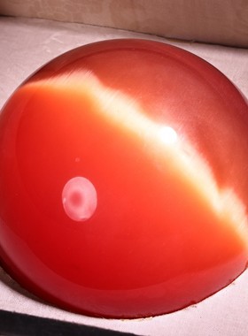 古玩盒装变色老猫眼石圆珠手球居家大颗健身把玩手球收藏品摆件