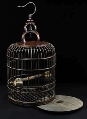 檀木鸟笼高档贝壳奢华紫檀红木笼子鹦鹉大型别墅绣眼画眉鹩哥八哥