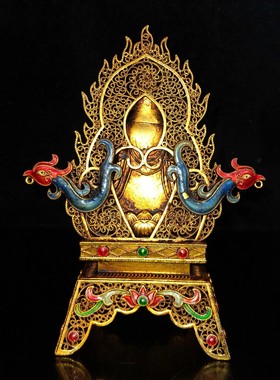 古玩收藏大清乾隆年制铜鎏金观音菩萨佛像摆件家居装饰品工艺品