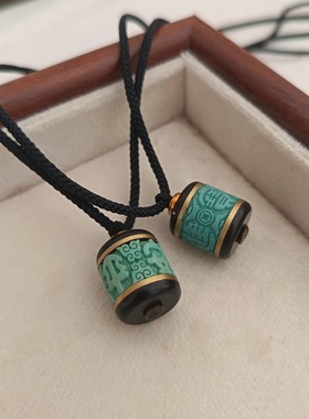 国风富贵平安招财进宝黑檀木项链