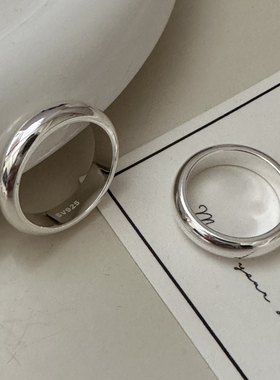 925纯银光面泥鳅背实心戒指女 潮流简约个性指环轻奢冷淡风尾戒