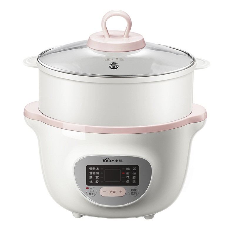 小熊清致专卖店小熊电炖盅隔水炖家用多功能陶瓷炖锅智能煲汤杂粮粥甜品bb煲燕窝3