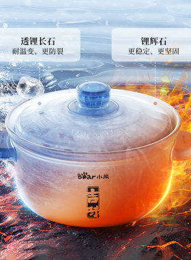 小熊快炖电砂锅家用电炖盅多功能