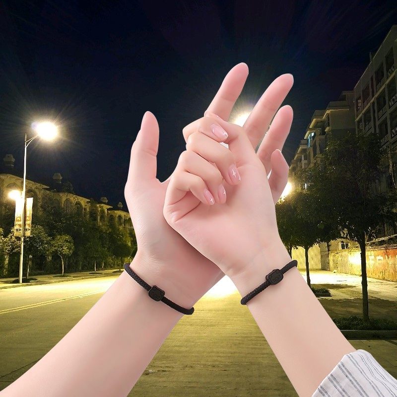 给男朋友带的戴的已有女朋友小皮筋情侣异地恋手环一对两用发圈