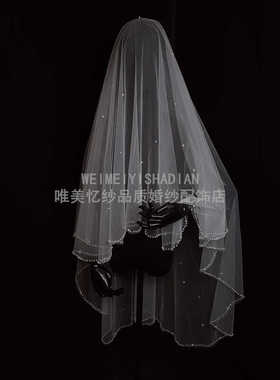 领证登记超仙森系网红结婚头纱