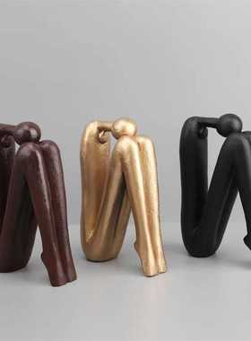 现代简约时光人书档摆件客厅玄关电视柜酒店样板房家居送礼装饰品