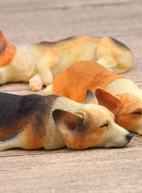 日式货温暖系列睡不醒系列柯基犬模型超萌柴犬手办冰箱贴公仔