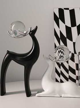 贝汉美水晶梅花鹿家居客厅电视柜桌面装饰品摆件乔迁礼品一件代发