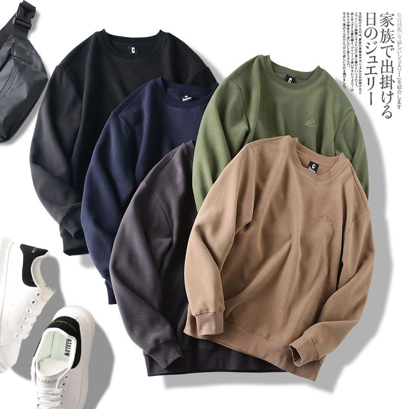 聚热抗寒!亲肤重磅摇粒绒男式抓绒卫衣圆领休闲长袖3-A9 - 图0