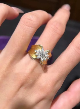 小红书同款爆闪满钻蝴蝶指环