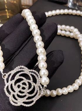 双层叠戴珍珠长款项链