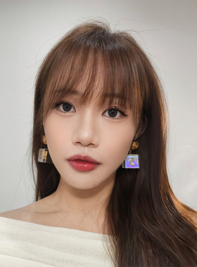 欧美风女小香风金色耳钉耳夹炫彩