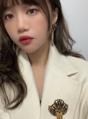 复古巴洛克流苏水母女耳环胸针