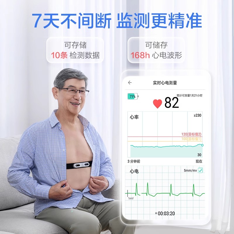 乐普动态心电仪72小时心电图检测仪记录24小时家用心脏监护仪 - 图0