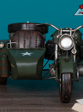 手工金属摩托车模型送男生礼物