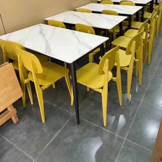 School employee company canteen slate table and chair combination