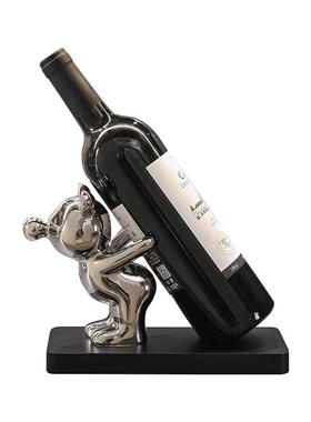 创意暴力熊红酒架摆件轻奢高档客厅家居玄关餐边电视柜酒柜装饰品