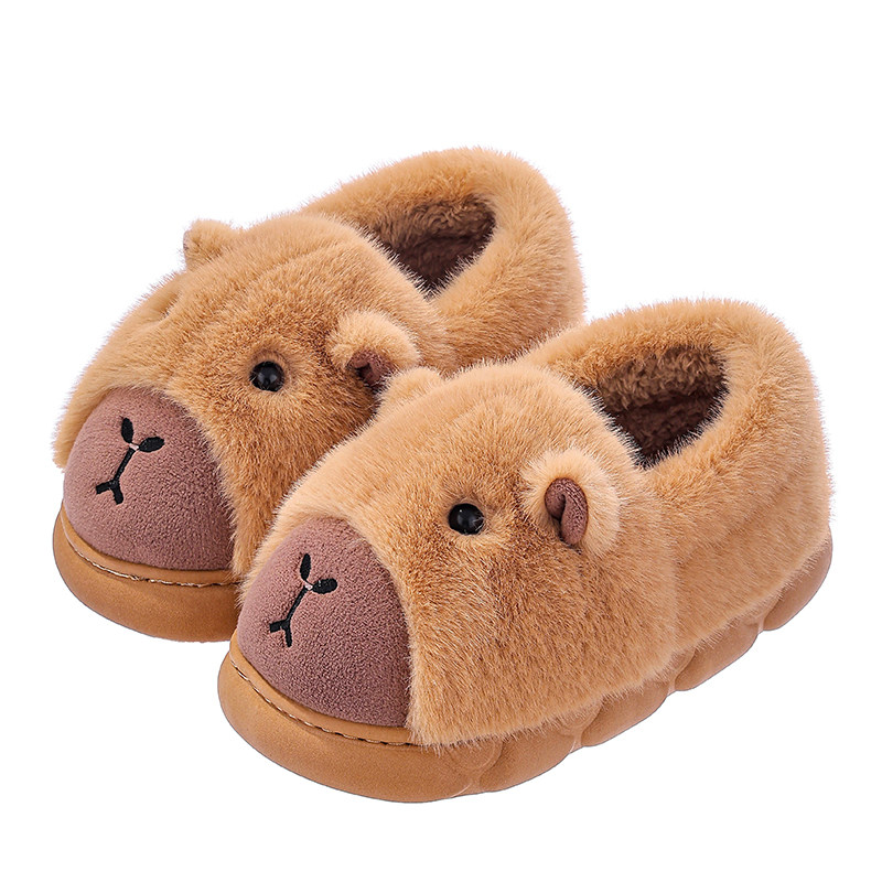卡皮巴拉冬季棉拖鞋男士包跟保暖加绒厚底居家亲子女孩宝宝棉鞋,淘宝优惠券,粉丝福利购,淘宝优惠卷