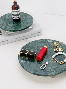 桌面大理石圆形托盘寿司甜品餐盘