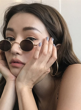 墨镜椭圆形红色个性风太阳眼镜