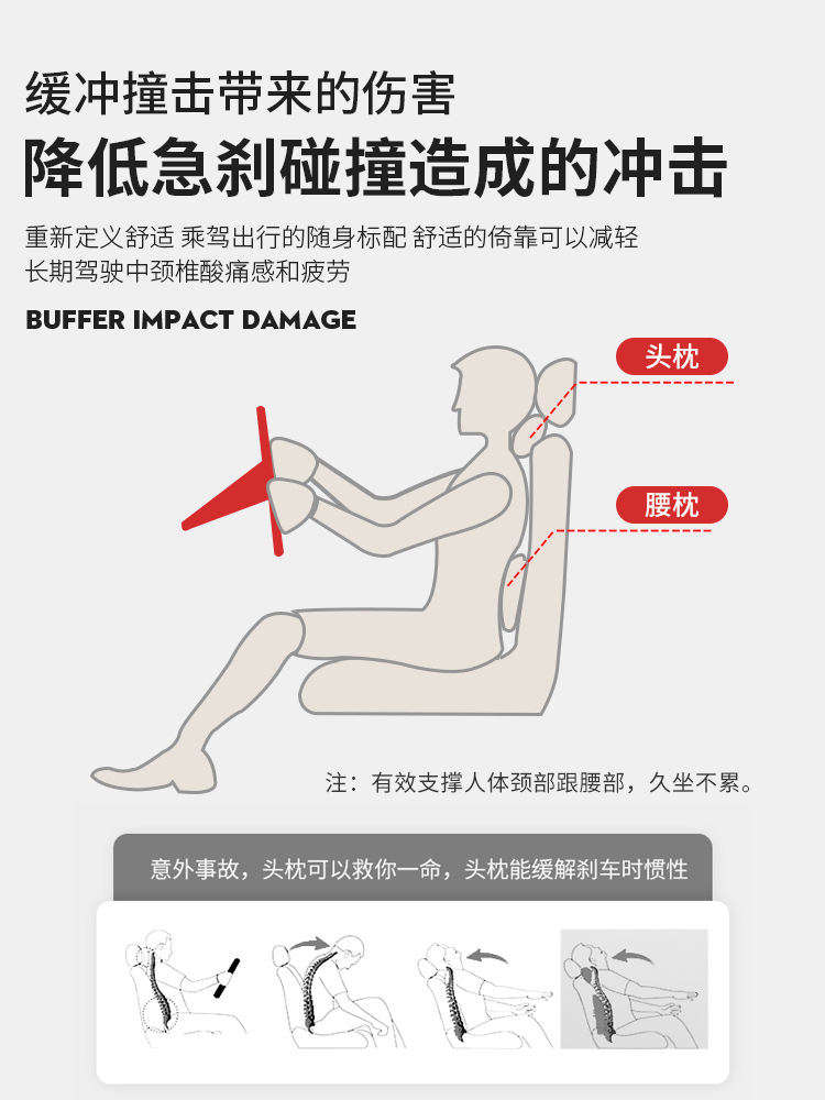 绅宝X25X35X55D50汽车头枕护颈枕腰靠垫座椅脖子靠枕车用内饰用品 - 图3