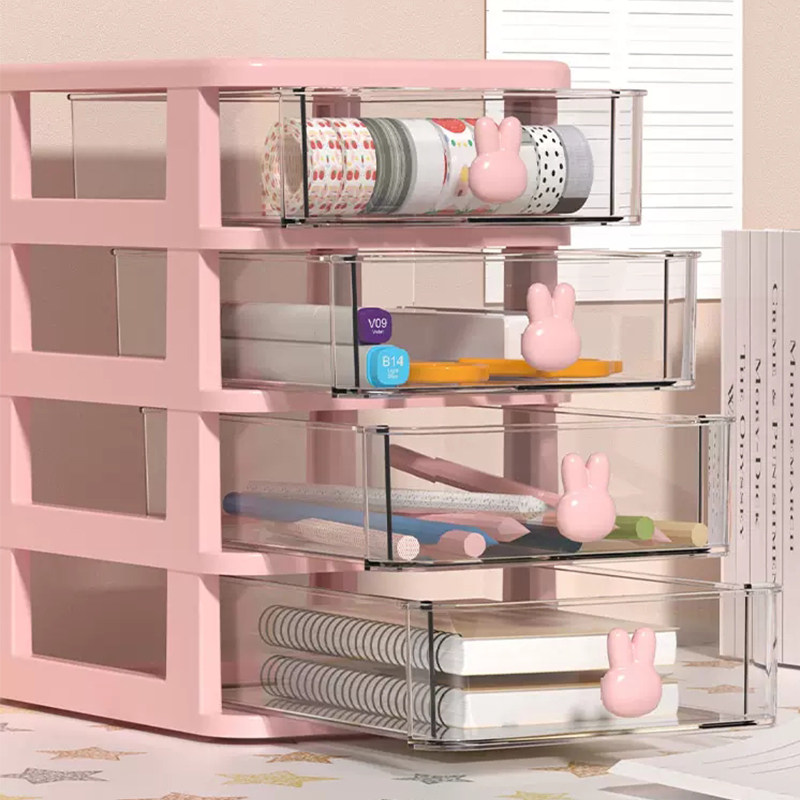 办公桌面收纳盒抽屉式透明收纳柜学生书桌上文具杂物整理小储物箱,淘宝优惠券,粉丝福利购,淘宝优惠卷