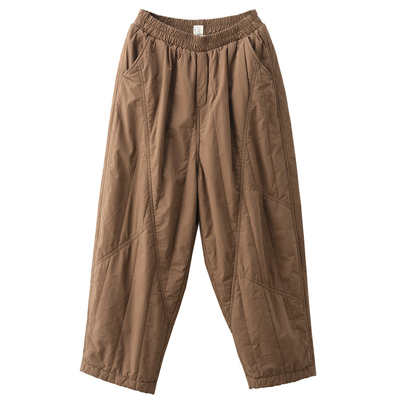 园园美衣冬季高支新疆棉加厚夹棉棉裤女松紧腰内里格纹保暖哈伦裤,淘宝优惠券,粉丝福利购,淘宝优惠卷