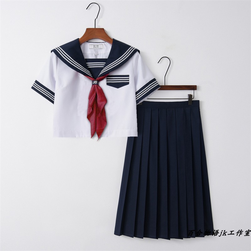 【改良白三本】正版日系基础款JK制服软姐妹水手服套装学院风班服 - 图2