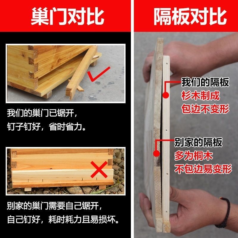 中蜂箱活底蜂箱厂家直销全套十框标准箱诱蜂桶土养箱蜜蜂蜂箱养蜂 - 图2