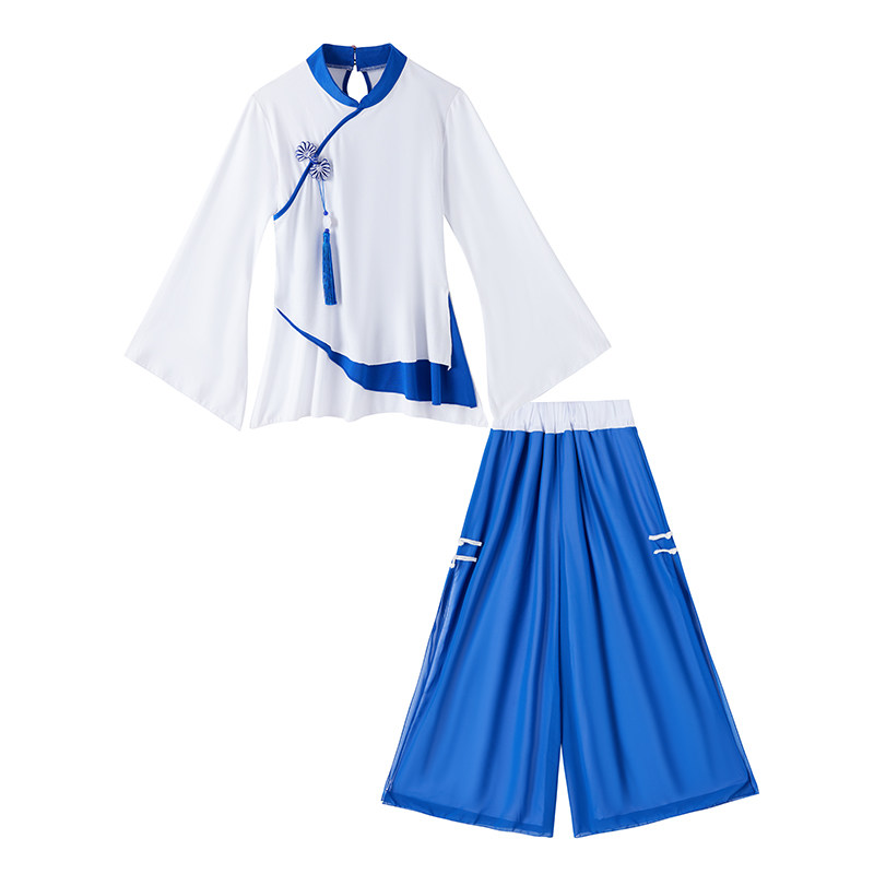 广场舞服装新款喇叭袖上衣女古典舞练功服中国风套装扇子舞演出服,淘宝优惠券,粉丝福利购,淘宝优惠卷