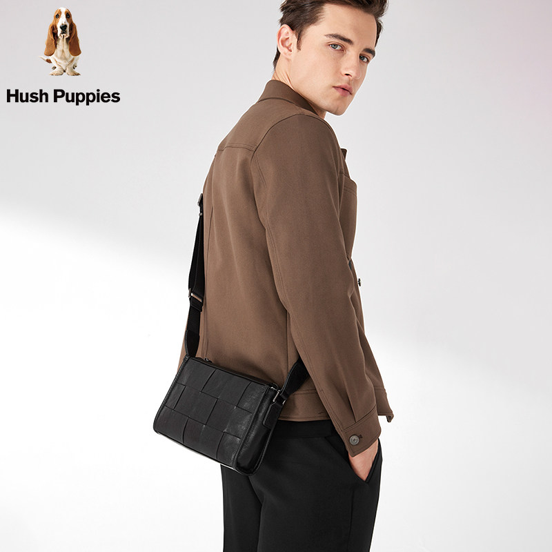 暇步士单肩包男士新款真皮时尚斜挎包商务休闲牛皮编织背包邮差包,淘宝优惠券,粉丝福利购,淘宝优惠卷