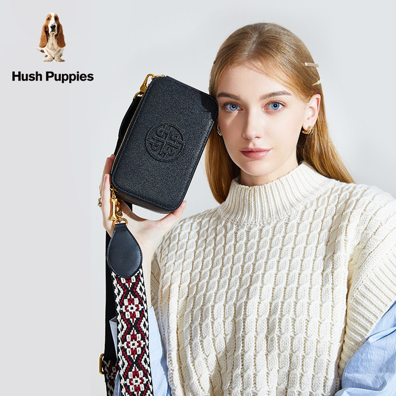 暇步士2023新款女士小众牛皮单肩包 暇步士三威女士包袋