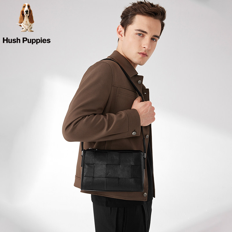 暇步士单肩包男士新款真皮时尚斜挎包商务休闲牛皮编织背包邮差包,淘宝优惠券,粉丝福利购,淘宝优惠卷