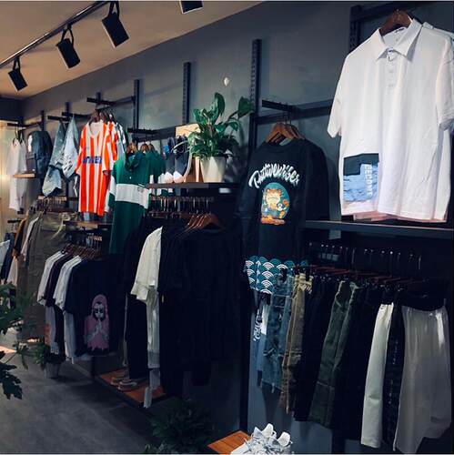 服装店货架展示架上墙组合架子男装店衣服陈列架女装店正挂侧挂架 - 图3