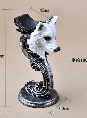 狼头水晶球底座树脂工艺品桌面创意家居装饰品跨境新品狼图腾摆件
