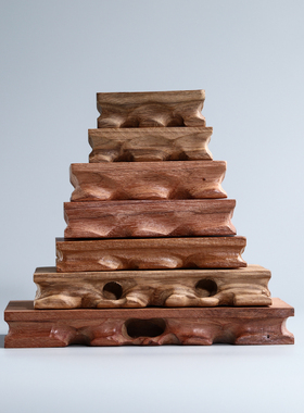 原木平板实木底座雕刻摆件