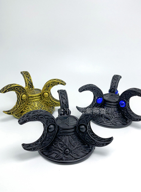 水晶球三相月展示架原石