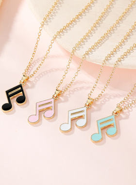 创意钢琴吊坠十六分音符项链键盘挂件琴键合金挂链男女饰品小礼物
